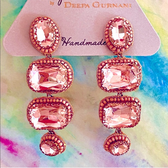 🌺🎉HP🎉🌺 NWT Deepa Gurnani Beaded Crystal Chandeliers - Picture 2 of 15